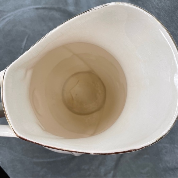 Antique Villeroy & Boch Wash Stand Set Pitcher, Basin and Soap Tray Ivory Gold - Picture 14 of 16